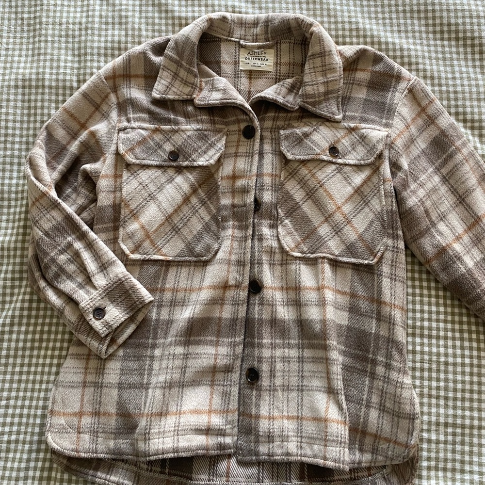 Tan Plaid Shacket